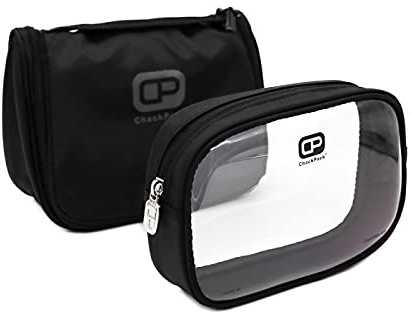 Kleine transparente Kulturtasche, Kulturbeutel, Unisex Reisetasche für Make-up, Medikamente, Handgepäck & Reise-Check-in