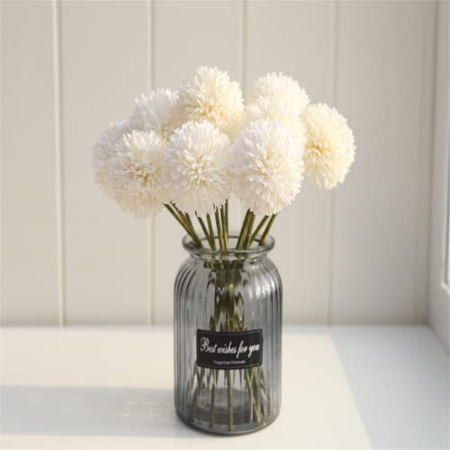 Shine-CO - Ramo de Flores Artificiales de crisantemo, 10 Unidades, Ideal para Personas Importantes, Ideal para casa, Oficina, café, casa, Fiestas y Bodas