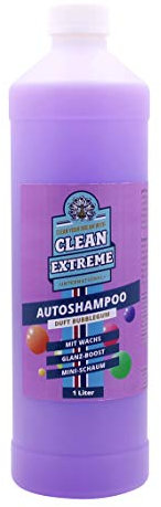 CLEANEXTREME Autoshampoo mit Wachs Bubblegum Duft | 1 Liter Konzentrat | Glanz + Versiegelung - biologisch abbaubar, für Hochdruckreiniger geeignet