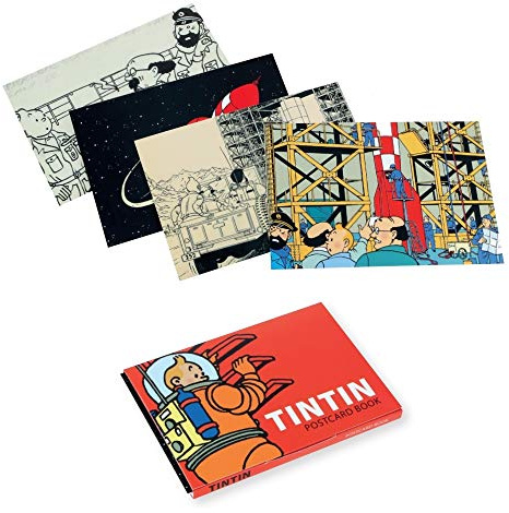 Moulinsart Set de 16 Postales de las aventuras de Tintín en la luna 31309 (10x15cm)