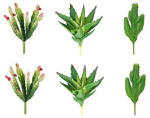 ShoppeWatch Plantes Succulentes Artificielles sans Pot - Faux Cactus Réaliste pour Decoration d'intérieur - Plante Artificielle Interieur - Faux Tiges de Mini Cactus - Decoration Maison AF18