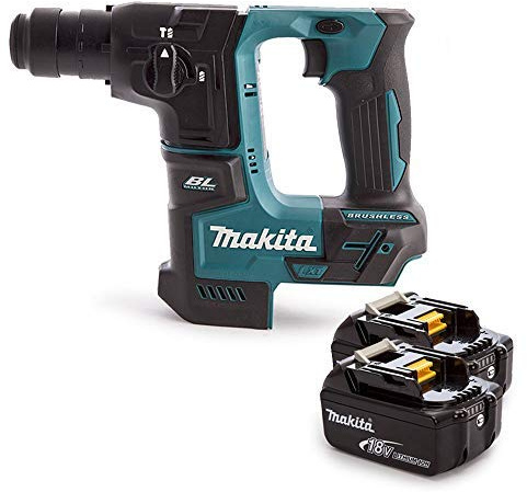 Makita DHR171 18V LXT Brushless SDS Plus Rotary Hammer with 2 x 5.0Ah Batteries