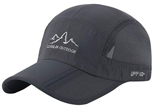 AIEOE Erwachsener Kappe UV-Schutz Cap Basecap Luftdurchlässig Sport Kappe Sonnenschutz Snapback - Dunkelgrau