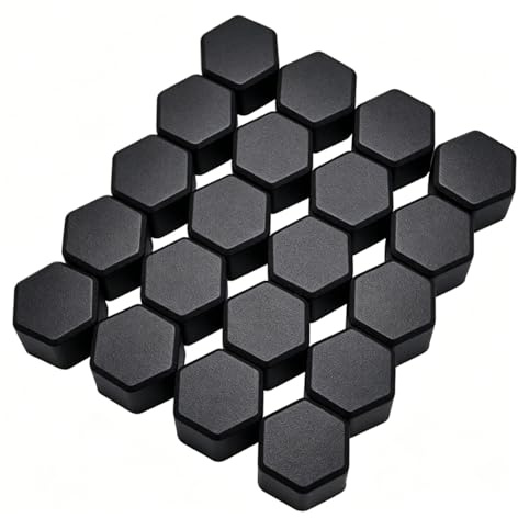 Gebildet 20Piezas Universal 19mm Tapa de Tuerca de Rueda, Tapas para Tornillos de Rueda de Caucho de Silicona, Cubierta de Tuerca de Neumático, Wheel Bolt Nut Cap (Negro)
