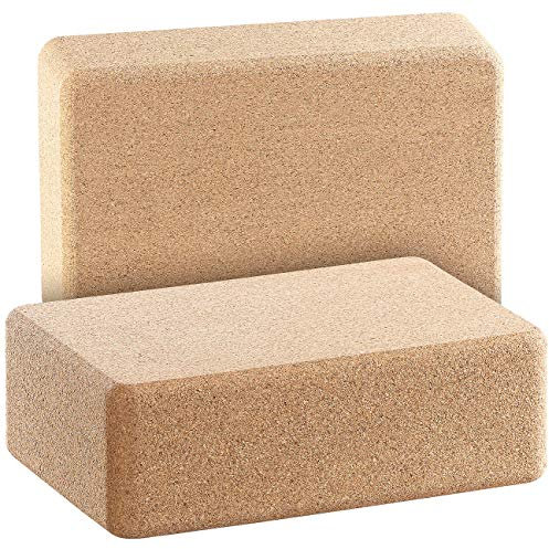 Newgen Medicals Fitness-Blöcke: 2er-Set Yoga-Blöcke, ökologischer Natur-Kork, je 22,7 x 7,6 x 14,9 cm (Yogawürfel, Yogazubehöre, Fitnessgeräte)