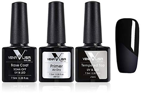 VENALISA Esmalte base y última capa, esmalte de uñas de gel, larga duración, no es necesario limpiar, para lámpara UV o LED, colores brillantes