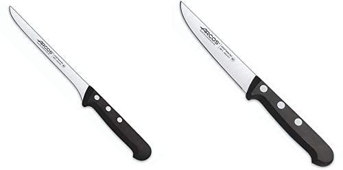 Arcos Serie Universal, Cuchillo Fileteador, Hoja De Acero Inoxidable Nitrum 160 Mm + Cuchillo Universal Verduras 100Mm, Acero Inoxidable, Plateado, 25X7X2 Cm