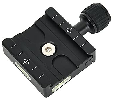Aluminium 50mm Quick Release Plate QR Clamp 3/8 with 1/4 Adapter &Bubble Level Ytvariw, Compatible for Tripod Ball Head(50MM)