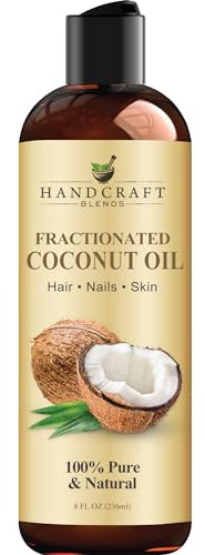 Handcraft Blends Fractionated Coconut Oil - 236 ml - 100% Pure and Natural - Premium Grade Carrier Oil - Hair and Body Oil - Massage Oil - Hexane-Free - Ayurvedic Skin Care