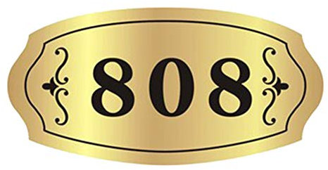 Personalised House Number Plaque Customized Gold Number Sign Door Number Sign Plate Acrylic Room Number Sign Number Plaque for Hotel Flat Office School Dormitory Building Floor(Choice of 1-5 Numbers)