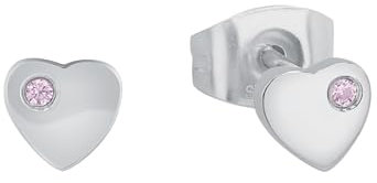 Prinzessin Lillifee Ohrstecker aus Edelstahl für Mädchen, Kinder Ohrschmuck, mit Zirkonia synth., 5 mm, Herz, Kommt in Schmuck Geschenk Box, 2034011