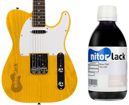 Gitarren Beize/Woodstain Gelb/Yellow auf Nitrobasis 250 ml Flasche