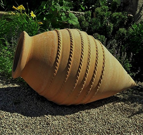 Palatina Werkstatt Exklusive Terracotta Amphore liegend Vitex 80cm – 100% handgefertigtes Unikat – Verleihen Sie Ihrem Garten- & Innenbereich unwiderstehlichen Charme
