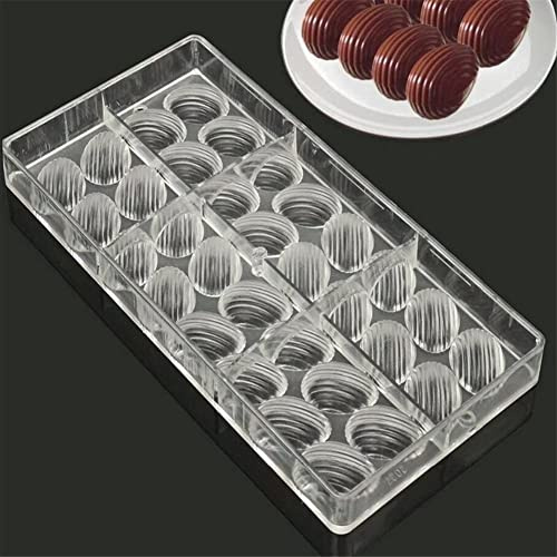Generic 32Cavity - Molde de plástico para chocolate con forma de huevo de Pascua, transparente
