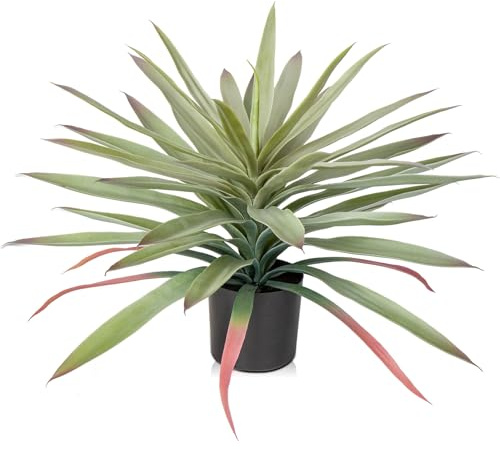 Briful Kunstpflanze Groß Künstliche Agave Pflanze im Topf Zimmerpflanze Dekopflanze, Höhe 44cm