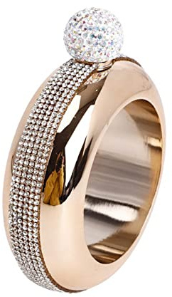 YXRRVING Armband-Flachmann, Edelstahl-Flachmann, kreative versteckte Alkohol-Flasche mit Trichter, Schmuck, Geschenke, Weintrichter, Armreif für Frauen