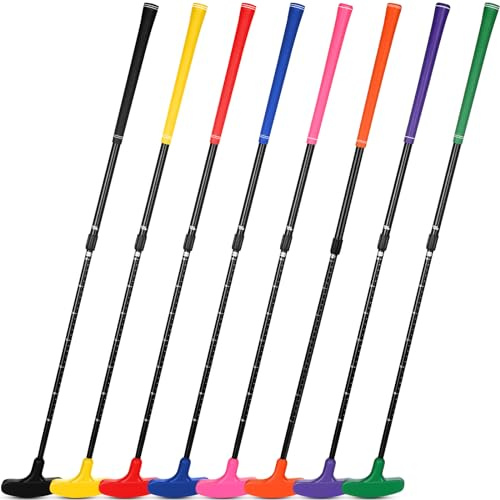 Leyndo 8 Pack Golf putters for Men and Women Two Way Mini Golf Putter Adjustable Length Putter Bulk for Right or Left Handed Golfers Kids Golf Clubs Set for Teenagers Junior Adult (Colorful)