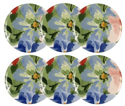 NOVASTYL - Lot 6 assiettes plates floralux 26cm en porcelaine - 2614437