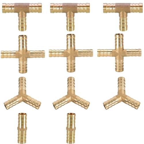 2 stücke Messing Barb Rohr Fitting 2 3 4 Weg Stecker for 4mm 5mm 6mm 8mm 10mm 12mm 16mm 19mm Schlauch Kupfer Pagode Wasser Rohr Armaturen (Color : Y3 Way, Size : OD 14mm)
