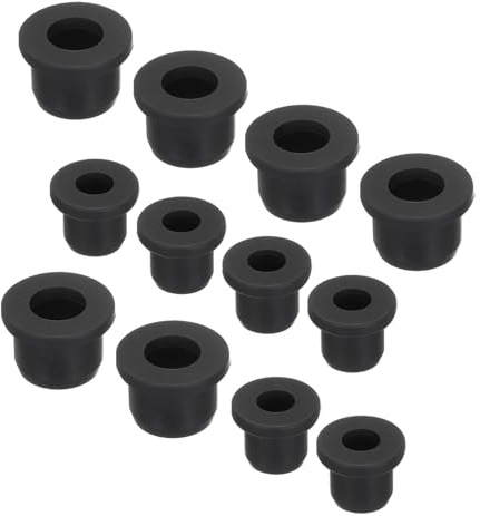 sourcing map T Shape Rubber Grommet Mount Dia 10mm/14mm,ID 6mm/9mm Black Seal Protection Cable Grommets Flexible for Cable Pipe