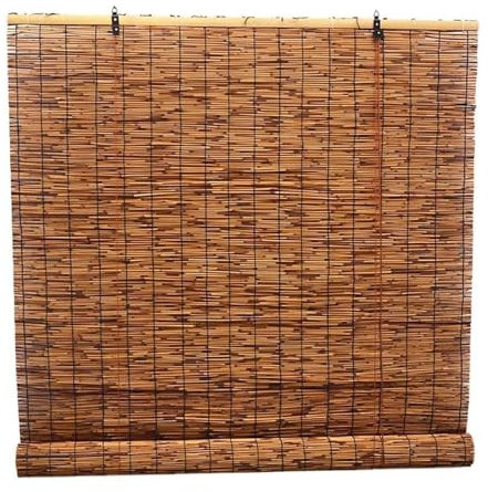 Estor Enrollable De Bambú Natural a Medida, Persiana Enrollable De Bambú Retro 40/80/100/120/130/140/160cm Cortinas Opacas para Patio Interior/Exterior Porche Privacidad