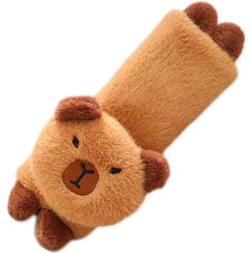 HiyyFloy Auto-sicherheitsgurtpolster, 1 Stück, Niedliche Capybara-plüsch-Komfort-gurtpolster, Kinderwagen-gurtpolster, Multifunktionale -sicherheitsgurtpolster-Abdeckung Für Kinder