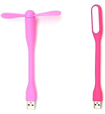 Uanratg Mini ventilateur de bureau USB multifonction avec lumière USB universelle lumière LED portable à économie d'énergie Rose