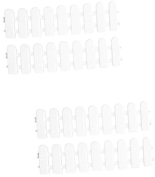 Supvox 4 Stück Minizaun Puppenhauszaun Miniatur Lattenzaun Kleiner Lattenzaun Leitplankenzaun Weihnachtsbaumschmuck kunststoffzaun Garden Fence Mini-Gartenzaun Miniaturzaun Weiß
