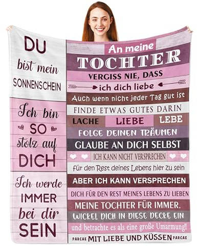 Parcae Meine Tochter Geschenke von Mama, Geschenk für Tochter | Geschenk zum 18 Geburtstag Mädchen, Vater Tochter Geschenk, Decke 150x130CM