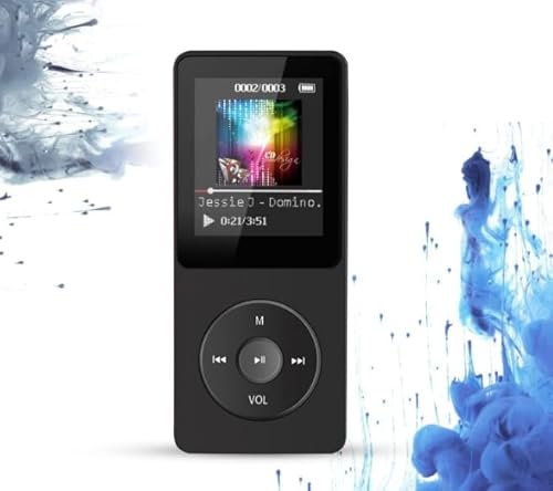 32GB MP3 Player Bluetooth 5.3 mit 1.8 TFT Farbbildschirm mit Kopfhörer, HiFi Musik Kinder MP3 Player mit Lautsprecher, FM-Radio, E-Book, Aufnahme, Unterstützung bis zu 128 GB, Schwarz