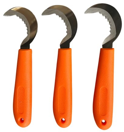 6 1/2 Grape Hook Knife Serrated Stainless Steel Blade 3 Pack