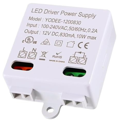 Rfeeuubft Transformateur LED 12V/DC, Mini Transformateur 0-10W, Alimentation, Transformateur Électronique pour Lumières LED 12V et Lumière LED