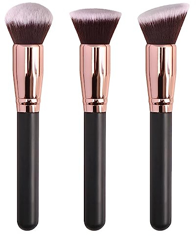 Pqahffowr 3 pinceles de maquillaje, base de maquillaje, polvo libre, corrector, melaza, pincel profesional, cosmético, belleza y herramienta de maquillaje