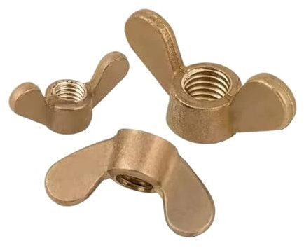 2–10 Stück DIN315 Flügelmuttern aus massivem Messing, Schmetterlingsmuttern, handfest anziehbare Muttern for Bolzen und Schrauben M3, M4, M5, M6, M8, M10, M12(M8 5pcs)
