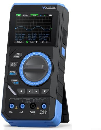 Oniissy DST-210 DST-201 Osciloscopio digital Multímetro Generador de señal 3 en 1 Medidor de prueba con ancho de banda de 10MHz Pantalla TFT de 2.8 pulgadas para pruebas de electrónica