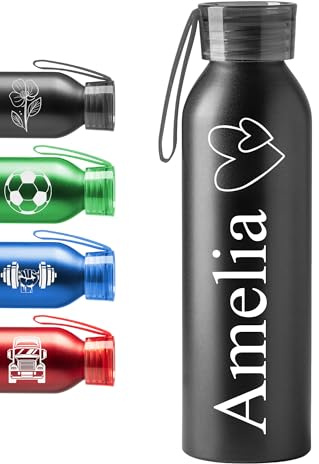 KDO MAGIC Gourde Personnalisée Aluminium recyclé 600 ml (Noir)