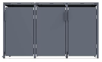 Mülltonnenbox Anthrazit für 3 Mülltonnen 120 und 240 Liter