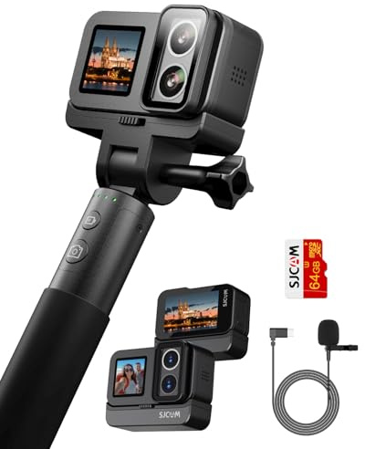 SJCAM SJ20 256GB Card, 4K Action Camera, 8H Power, 4K Dual Lens, 154° Wide-Angle FOV, 6-Axis Stabilisation Camcorder, Low-Light Motion | 8X Zoom, 30M Underwater Cameras for Snorkeling, Surfing, Diving