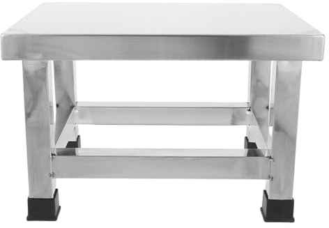 SOPOTUTU Edelstahlhocker mit Rutschfester Fußstütze und Erhöhter Stabilität Moderner Metalltritt für Badezimmer und Geschäft Leichter Hocker für Senioren