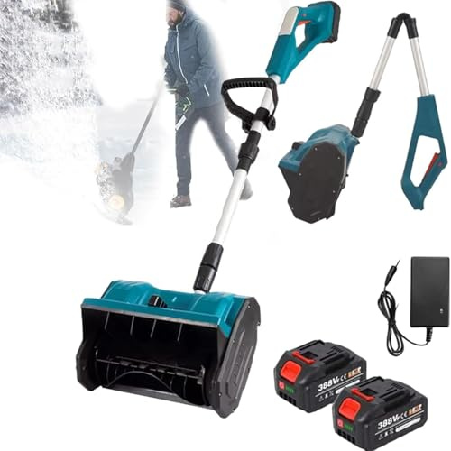 Pala da neve elettrica a batteria, senza fili, con manico regolabile, ricaricabile, per patio, parco giochi, uso agricolo