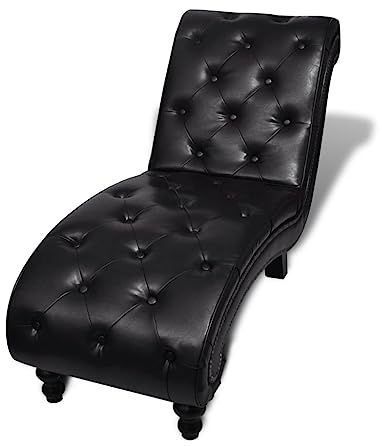 vidaXL Chaise Lounge Chesterfield in Pelle Sintetica Marrone Poltrona Letto
