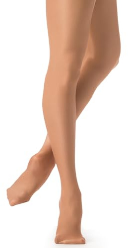 Danskin Women's Plus Ultrashimmery Footed Tight,Toast,2x