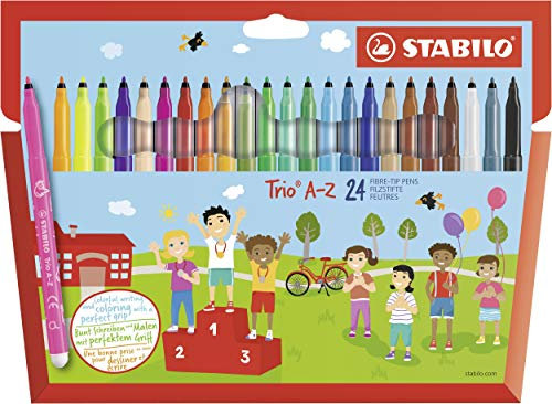 STABILO - Filzstift - Trio A-Z - 24er Pack - mit 24 verschiedenen Farben