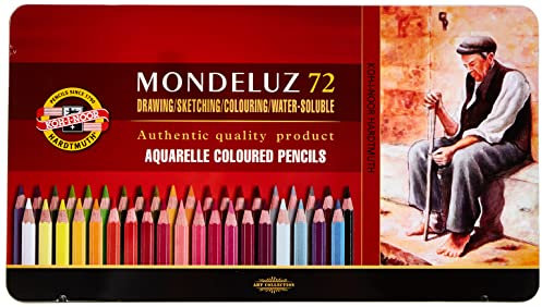 KOH-I-NOOR Mondeluz Aquarellstifte im Metalletui, 72 Stück