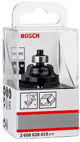 Bosch 1x PRO Profilfräser Römisch, R 1/32, S 1/4 | für Weichholz, Hartholz, Ø 28,6 mm, Professional Zubehör Oberfräsen, Kantenfräse