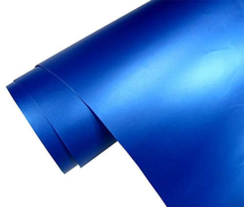 Neoxxim 7€/m2 Premium Auto Folie - BLAU METALLIC MATT - MATT BLAU METALLIC 700 x 150 cm - blasenfrei Lackfolie Möbelfolie