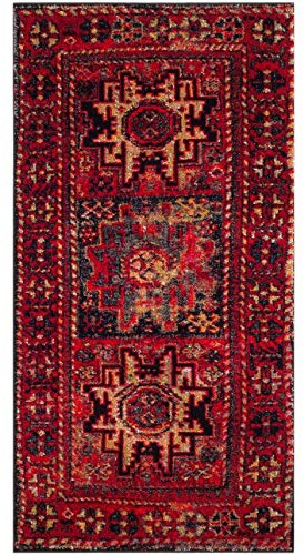 SAFAVIEH Traditionell Teppich für Wohnzimmer, Esszimmer, Schlafzimmer - Persian Collection, Kurzer Flor, Rot und Multi, 79 X 152 cm