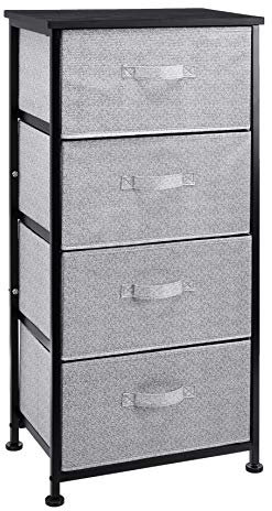 Amazon Basics Commode pour armoire - 4 tiroirs en tissu - noir
