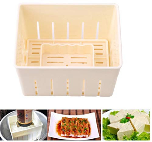 TOSSPER Tofu Bricolage en Plastique Presse Mold soja Curd Tofu Fabrication de moules avec du Fromage de Cuisine Tissu de Cuisson Tool Set Moule Tofu Maison