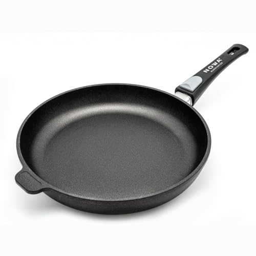 NOWA Aluguss Bratpfanne (28 cm Ø) - Antihaftbeschichtete Pfanne (4,5 cm Innenhöhe) mit abnehmbarem Griff für alle Herdarten – backofen- & induktionsgeeignet